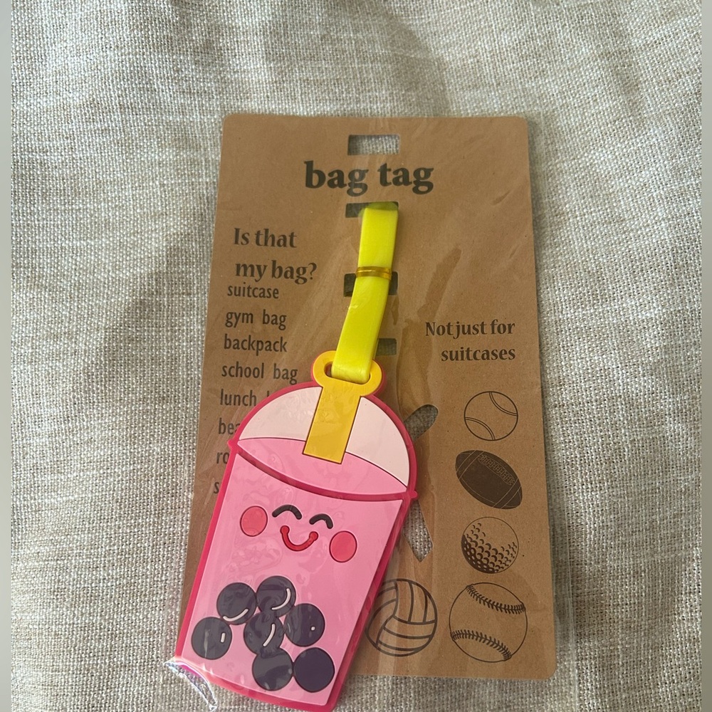 Aloha on the Beach Boba Tea Character Bag Luggage Tag Charm ID New! 3/$15✅
